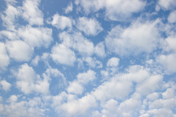 Transparent blue sky with clouds and atmospheric afternoon.
