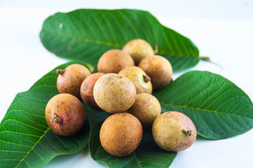 fruit or literally translated as Cat Eye Fruit , a subspecies of the Longan Fruit over white...