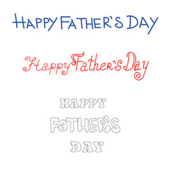 Happy Father's Day, text, vector illustration, sketch