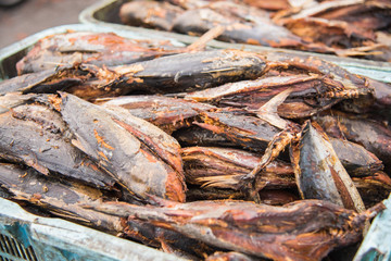 Tuna dry fish for sale at Fish market in Male,Maldives