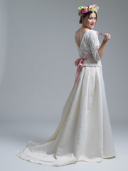 Portrait of beautiful young women in wedding dress