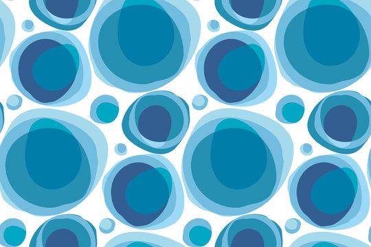 blue water bubble natural form decorative background. vector seamless pattern for surface design, fabric, wrapping paper
