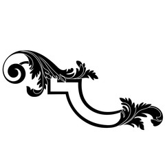 Vintage baroque ornament, corner. Retro pattern antique style acanthus. Decorative design element filigree calligraphy vector. - stock vector