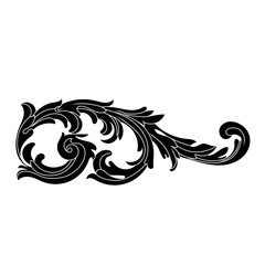 Vintage baroque ornament, corner. Retro pattern antique style acanthus. Decorative design element filigree calligraphy vector. - stock vector