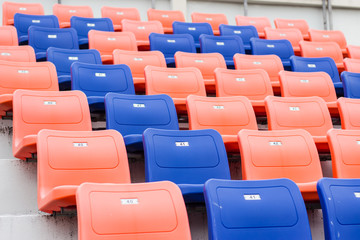 colorful seats in sports stadium