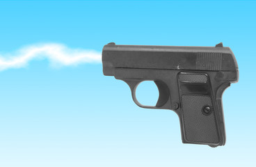 Gun isolated on white background, Concept