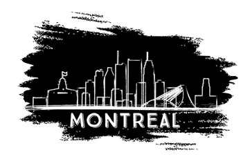 Montreal Skyline Silhouette. Hand Drawn Sketch.