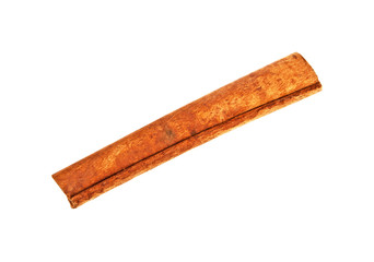 Cinnamon stick on a white background, top view