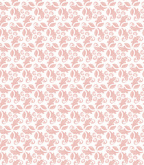 Fototapeta premium Floral light pink ornament. Seamless abstract classic background with flowers. Pattern with repeating elements