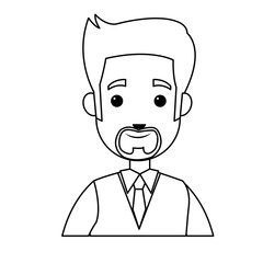 portrait man cartoon business employee character vector illustration