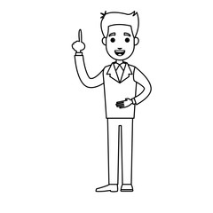 cartoon man standing character business people vector illustration