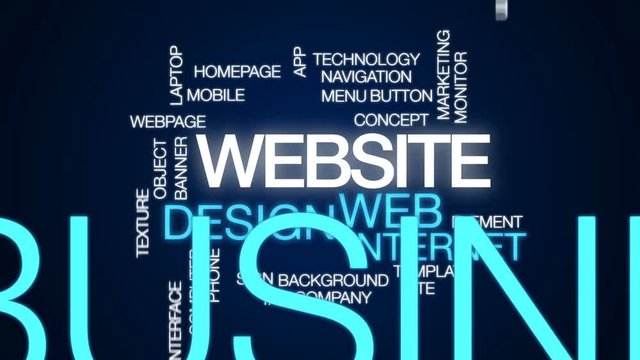 Website animated word cloud, text design animation.
