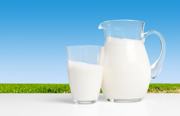 Pitcher  with some milk