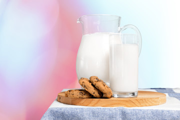 Pitcher  with some milk