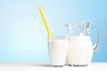 Pitcher  with some milk