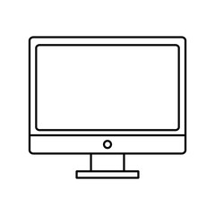 monitor computer icon over white background vector illustration