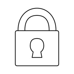 security padlock icon over white background vector illustration