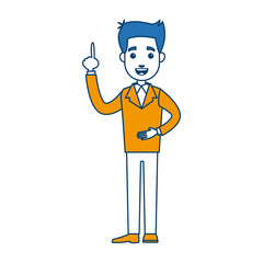 cartoon man standing character business people vector illustration