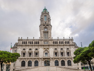 Fototapeta na wymiar View at the City hall of Porto - Portugal