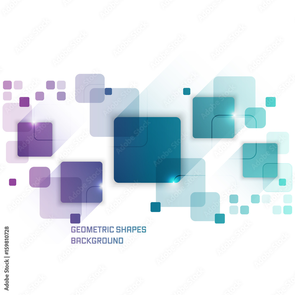 Poster vector background with abstract square pattern and glitter.