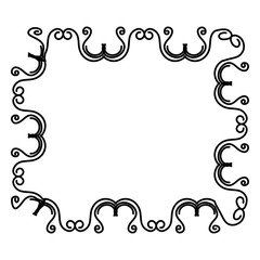 Elegant Victorian style frame vector illustration design