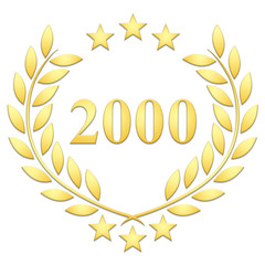 Lauriers 3 étoiles 2000 sur fond blanc