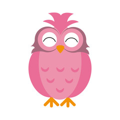 pink happy cute  owl icon image vector illustration design 