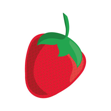 strawberry fruit icon over white background colorful design vector illustration