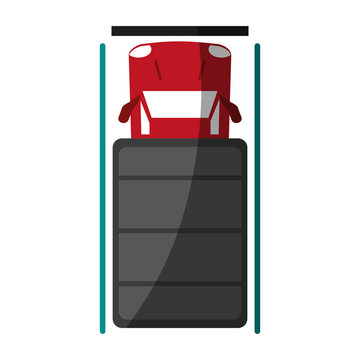 parked car topview  icon image vector illustration design 