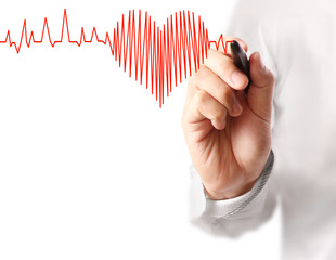 Hand drawing heart with marker