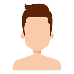 young man shirtless avatar character vector illustration design