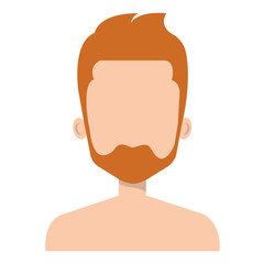 young man shirtless avatar character vector illustration design