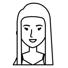 beautiful and young woman character vector illustration design