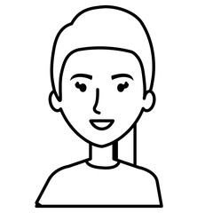 beautiful and young woman character vector illustration design