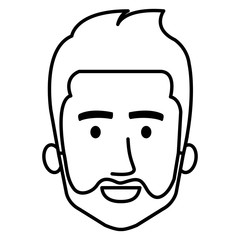 young man head avatar character vector illustration design