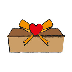 gift box love valentines day related icon icon image vector illustration design  sketch style