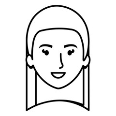 beautiful and young woman head character vector illustration design