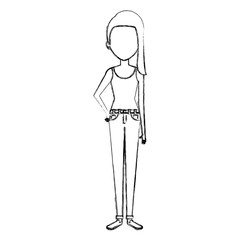 beautiful and young woman character vector illustration design