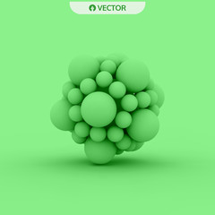 3D molecule. Molecular structure. Vector illustration for science.