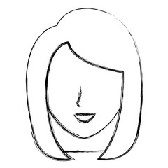 beautiful and young woman head character vector illustration design