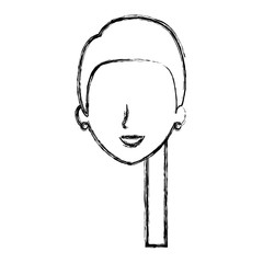 beautiful and young woman head character vector illustration design