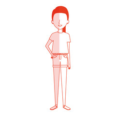 beautiful and young woman character vector illustration design