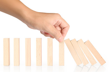 stop dominoes continuous toppled