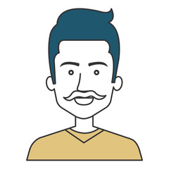 young man avatar character vector illustration design