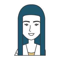 beautiful and young woman character vector illustration design