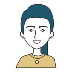 beautiful and young woman character vector illustration design