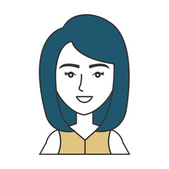 beautiful and young woman character vector illustration design