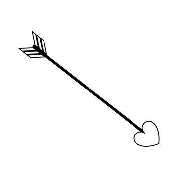 arrow love valentines day related icon icon image vector illustration design  black line