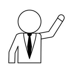 faceless businessman icon image vector illustration design black line