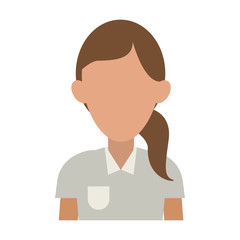 faceless woman  with ponytail icon image vector illustration design 